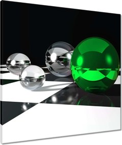 Vászonkép 60x60 Zöld gömb Sakktábla