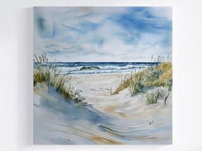 Vászonkép Canvas Tájkép Tengerpart Homok Háborgó Tenger Hullámok 40x40