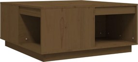 vidaXL mézbarna tömör fenyőfa dohányzóasztal 80x81x36,5 cm