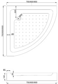 Mexen Rio, szögletes zuhanykabin 70(ajtó)x70(ajtó)x190 cm, 5mm átlátszó üveg, arany profil + fehér zuhanytálca RIO, 863-070-070-50-00-4710