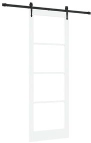 Egyszerű Csúszó Ajtó Fehér 83 x 232 cm Fa és fém
