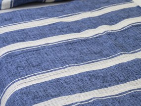 Krepp ágynemű Renforcé pamutból KÉK VONAL kék Ágyneműhuzat mérete: 70 x 90 cm | 140 x 200 cm