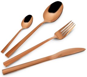 Rézszínű rozsdamentes acél evőeszköz készlet 24 db-os Copper – Orion