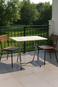 Étkezőasztal, fehér márvány, 90 cm – RMS2Y01