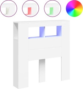 vidaXL fehér szerelt fa LED-es fejtámla 100x18,5x103,5 cm