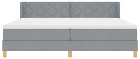 Boxspring ágy matraccal világosszürkében, 200 x 200 cm, szövet