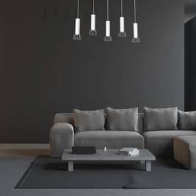 Csillár zsinóron DANTE 5xGU10/25W/230V fehér/fényes króm