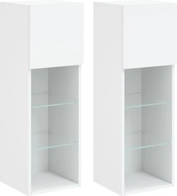 vidaXL 2 db fehér TV-szekrény LED-világítással 30,5 x 30 x 90 cm