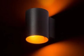 RENDL TUBA W nástěnná matná černá/zlatá 230V LED G9 5W