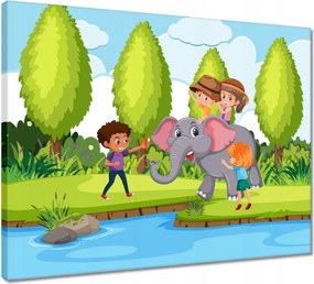 Vászonkép 50x40 Állatkert Állatok Szafari Elefánt