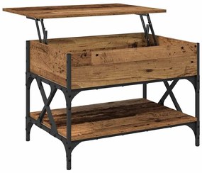 vidaXL Dohányzóasztal Öreg fa 70x50x50cm Faanyag