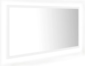 vidaXL fehér akril LED-es fürdőszobai tükör 90 x 8,5 x 37 cm