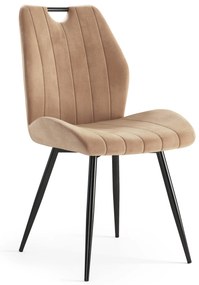 MAZZONI EXPORT ARNO Bézs (Bluvel 28 szövet) - MODERN KÁRPITOZOTT ÉTKEZŐSZÉK NAPPALIBA/ÉTKEZŐBE VELVET FOGANTYÚVAL