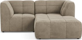 Barna bársony sarokkanapé (jobb oldali-heverő résszel) Aloha – Makamii