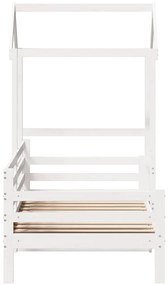 fehér tömör fenyőfa kanapéágy tetővel 80 x 200 cm