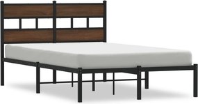 vidaXL barna tölgy színű fejtámlás ágykeret matrac nélkül 120 x 200 cm