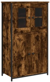 füstös tölgy színű szerelt fa magasszekrény 62 x 32 x 106,5 cm