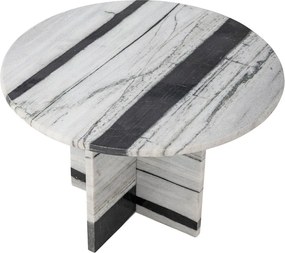 Fekete-fehér márvány kerek dohányzóasztal ø 61 cm Rosito – Bloomingville