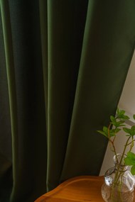 Függöny OXFORD LIGHT 140x250 cm, sötétzöld Felfüggesztés: Fém gyűrűk