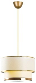 Krémszínű-aranyszínű függőlámpa textil búrával ø 30 cm Cake – Opviq lights