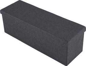 Összehajtható puff, szürke szövet, UMINA