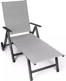 Kerti napozóágy két kerékkel Vanage szürke VG-3339