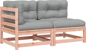 vidaXL kétszemélyes tömör duglászfenyő kerti kanapé párnával