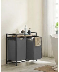 Ruhaszennyes kosár REX barna/szürke