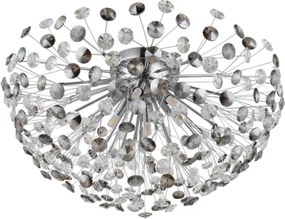 Globo 64135D1C Mennyezeti lámpa, krómozott fém, füstszínű/átlátszó K9 kristályok, ø: 600mm, M: 325mm, izzókkal/10676/: 6x G9 LED 3.5W 230V, 350lm forrás, 350lm kimenet, 3000K
