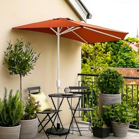 Balkon napernyő fékör alakú 2,7 m terakota karral