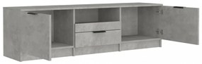 betonszürke szerelt fa TV-szekrény 140x35x40 cm