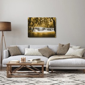 Üveg kép - Vízesés, vintage (70x50 cm)