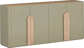 Amilio négyajtós komód 200 cm - eukaliptusz / baltic dune tölgy / natúr tölgy fogantyú