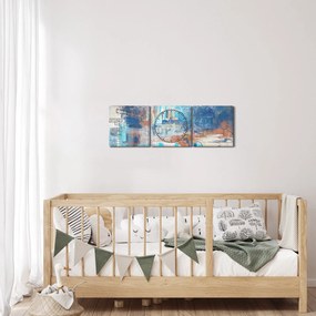 Kép - lovaglásra született, kék tónusok (órával) (90x30 cm)
