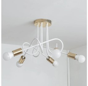 Felületre szerelhető OXFORD csillár 5xE27/15W/230V, arany/fehér