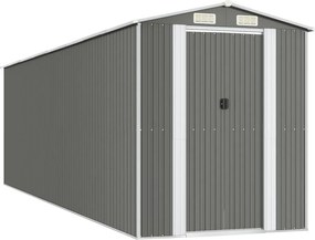 vidaXL világosszürke horganyzott acél kerti fészer 192 x 689 x 223 cm