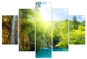 Kép - vízesések az erdőben (150x105 cm)