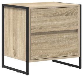 vidaXL Éjjeli asztal fiókkal Sonoma 50 x 39.5 x 50 cm Faanyag