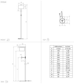 Eglo 390068 - LED Állólámpa FOLIGNO 1xE27/40W/230V + LED/3,8W
