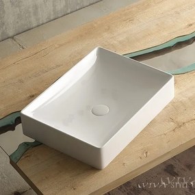 Sanovit SQUARE - PULTRA ültethető - Top Counter - porcelán mosdó - - 50 x 38 cm