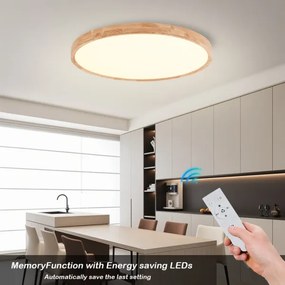 Brilagi - Dimmelhető LED lámpatest WOODROUND LED/70W/230V 3000-6000K Ø 80 cm + távirányító