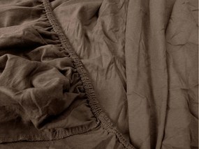 Jersey gumis lepedő lycrával sötétbarna 180 x 200 cm