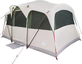 vidaXL Családi Sátor tetővel Fehér és Zöld 435 x 255 x 216 cm