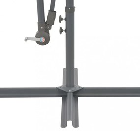 antracit konzolos kerti napernyő LED-del és fémrúddal 350 cm