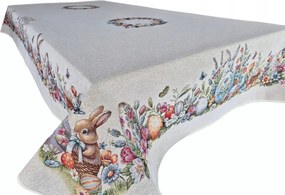 Nagy abrosz 140x240 cm Húsvéti vastag gobelin húsvétra nyuszi mintával