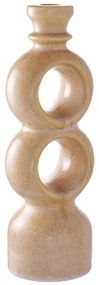 Gyertyatartó, kerámia, barna 13,5x8,8x23,4 cm