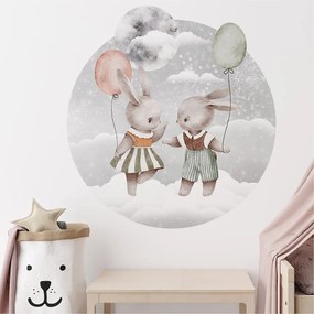 Gario Falmatrica gyerekeknek Dreamland - nyuszik léggömbökkel Méret: 74 x 70 cm