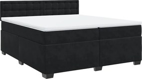 vidaXL fekete bársony rugós ágy matraccal 200x200 cm