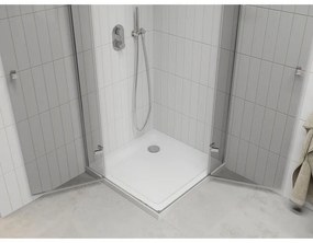 Mexen Roma Duo, zuhanykabin 90 (ajtó) x 90 (ajtó) cm, 6mm átlátszó üveg, króm profil + zuhanytálca, 854-090-090-01-02-4010
