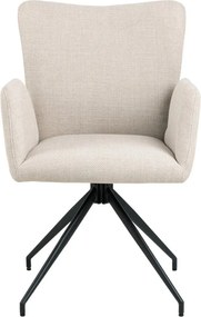 Bézs kárpitozott karfás étkezőfotel szett 2 db-os Laura – Actona